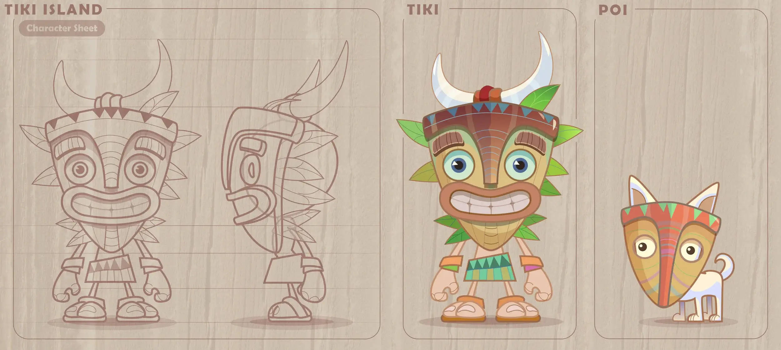 Tiki Solitaire TriPeaks — Character lineup