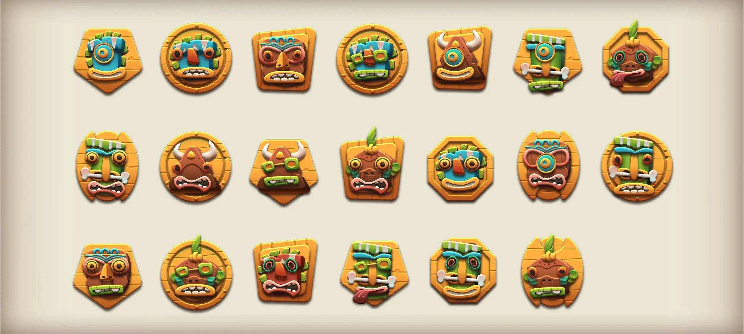 Tiki Solitaire TriPeaks — Club icons